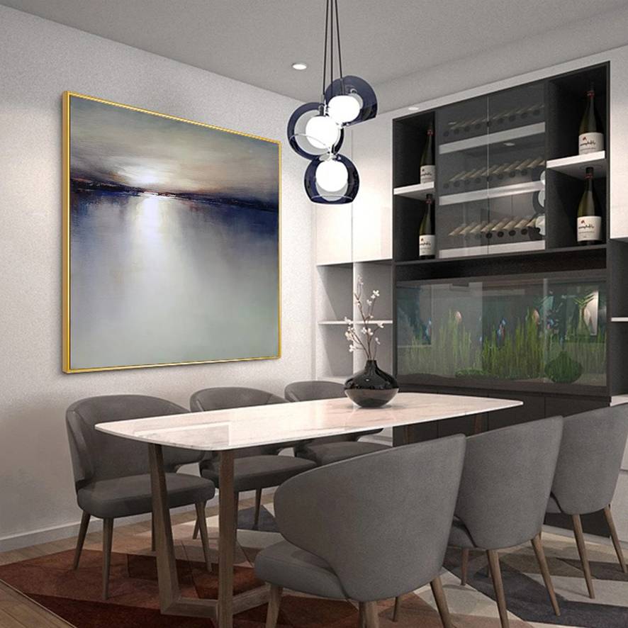 Gray Sky Contemporary Abstract Canvas Wall Art 90RAE wall art